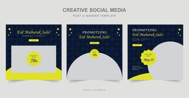 diseño de publicaciones en redes sociales de ramadán. una buena plantilla para publicidad en las redes sociales. perfecto para publicaciones en redes sociales, antecedentes y anuncios web en Internet. vector