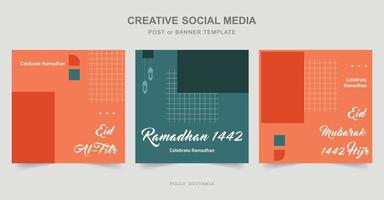 diseño de publicaciones en redes sociales de ramadán. una buena plantilla para publicidad en las redes sociales. perfecto para publicaciones en redes sociales, antecedentes y anuncios web en Internet. vector