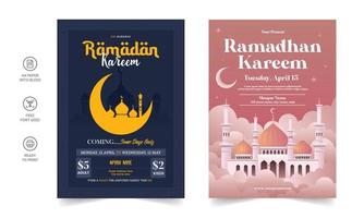 Ramadan Kareem Flyer. Ramadan Kareem set of posters or invitations design. decorative retro greeting card or invitation layout design vector