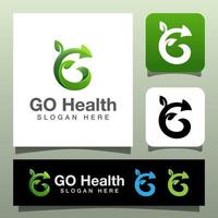 gradient letter G go healthy life logo design with arrow icon vector