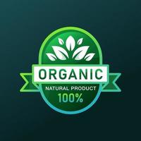 gradient original Organic natural product emblem or badge logo design