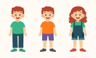 smiling boy and girl kids concept vector