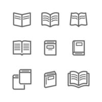 set of book icon vector