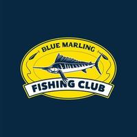 etiqueta de logotipo de club de pesca vintage dibujada a mano vector