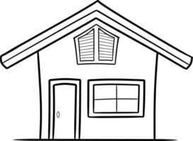 House coloring pages illustration cartoon vector