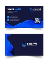 Blue modern creative business card design template. unique shape modern business card design. vector