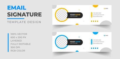 Corporate Modern Email Signature Design template. Email signature template design set with blue, yellow, red and green color. business email signature vector design. vector illustration