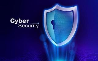 Cyber security shield protection concept. information or network. Online banking, System binary code. Web services for business and internet project. vector
