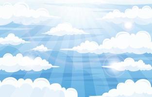 Blue Sky with Cloud and Sun Light Background vector