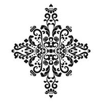 Mehndi pattern.Reusable floral painting stencils. For the design of wall, menus, wedding invitations or labels, for laser cutting, marquetry. Digital graphics. Black and white. vector