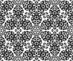 Rich damask ornament seamless pattern. Black and white. Decorative texture. Mehndi patterns. For fabric, wallpaper, venetian pattern,textile, packaging. vector