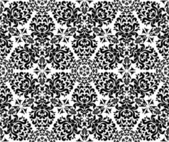 Rich damask ornament seamless pattern. Black and white. Decorative texture. Mehndi patterns. For fabric, wallpaper, venetian pattern,textile, packaging. vector
