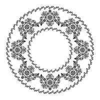 Round elegant ornament. For the design of frames, menus, wedding invitations or labels, for laser cutting, creating patterns in wood, marquetry. Digital graphics. Black and white. vector
