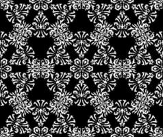Elegant floral background. Rich seamless damask pattern. Black and white color. Vector graphic vintage pattern. For fabric, tile, wallpaper or packaging.