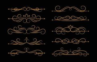 Swirl Border Element Curve Line Collection vector