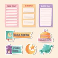 Islamic Journal Sticker Set vector