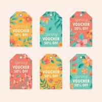 conjunto de etiquetas de venta de primavera vector