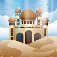 Ramadan Month with Mosque Concept vector