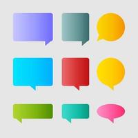 Simple Gradient Bubble Chat Template Set vector