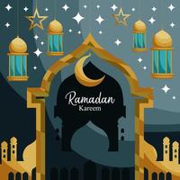 Ramadán kareem fondo islámico vector