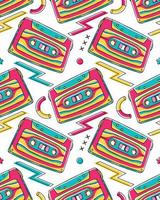 90's Vibe Cassette Seamless Pattern vector