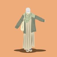 ilustración vectorial de estilo hijab moderno. jóvenes musulmanas modernas con ropa de moda y hiyab vector