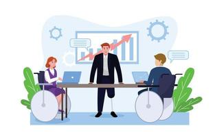 Professional Disability Worker Concept vector