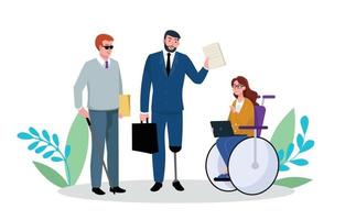 People with Disability Doing Their Job vector