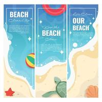 Clean Our Beach Campaign Banner Template Collection vector