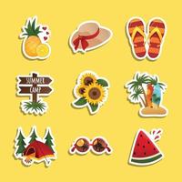 Summer Holiday Sticker Pack vector