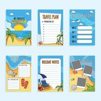 Summer Holiday Journal Template With Beach Theme vector