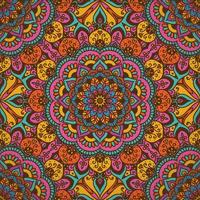 Colorful Mandala Seamless Pattern In Retro Style vector