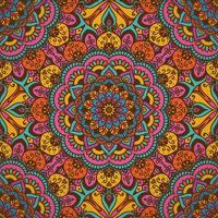 mandala colorido patrón sin costuras en estilo retro vector