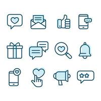 Social Media Reactions Outline Icon vector