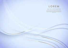 Abstract 3d gold curve template luxury on soft blue background with space for text. You can use for ad, poster, template, business presentation. Vector illustration