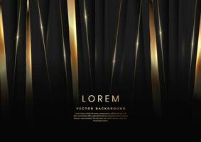 Luxury Elegant black vertical stripes pattern with diagonal gold stripes lines. vector
