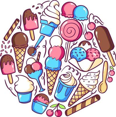 Ice Cream Element Doodle Pack