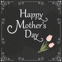 Happy Mother's day vintage abstract style greeting card with lettering Typographical Background On Chalkboard vector