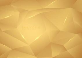 Abstract luxury golden polygon template design with glitter. vector