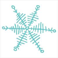 Cute hand drawn snowflake clipart. Vector doodle illustration isolated on white background. Christmas and New Year modern design. For print, web, design, decoration, logo.