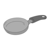 ilustración vectorial de una sartén al estilo de las caricaturas. sartén aislado sobre fondo blanco. utensilios de cocina para freír alimentos vector