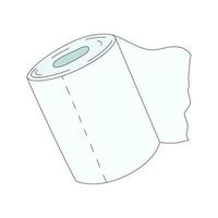 Toilet paper roll in cartoon style. Vector illustration of paper tissue isolated on white background