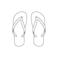 Flip Flops Outline Icon Illustration on Isolated White Background Suitable for Sandals, Footwear, Slipper Icon