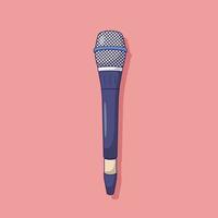 Microphone Vector Icon Illustration. Vector. Mike Flat Cartoon Style Suitable for Web Landing Page, Banner, Flyer, Sticker, Wallpaper, Background