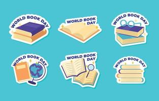 World Book Day Stickers Set vector