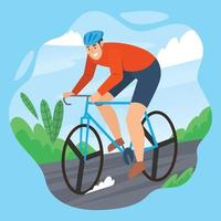 Cyclist In The Track vector