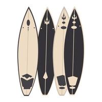 beige and black surfboard vector
