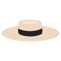 The icon of a summer beige hat. Vector illustration. Isolated.