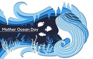 día de la madre océano comienzo de la vida vector