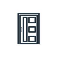 icono de la puerta aislado en un fondo blanco. diseño de símbolo de puerta para aplicaciones web y móviles. signo de vector de línea.